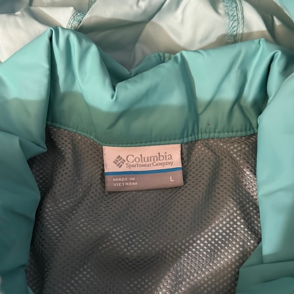 Columbia Packable Roll Up Hood Turquoise Jacket L - Picture 8 of 17